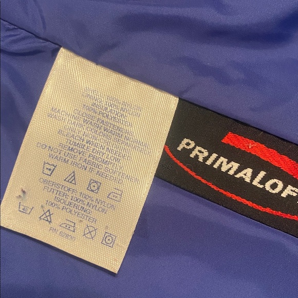 Lands' End primaloft small (6-8) Black Quilted Puffer Jacket with Blue Accents. - Picture 5 of 11